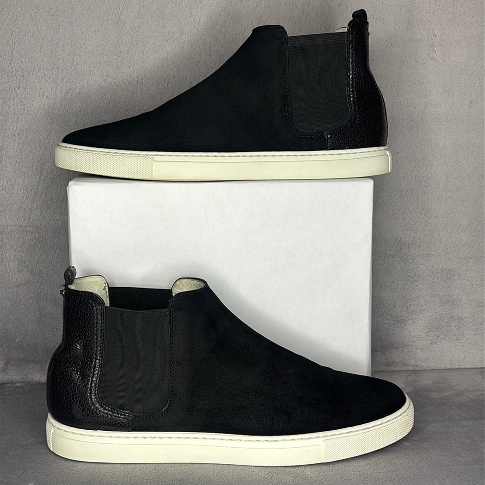 Lanvin Black Suede Chelsea Sneaker Boots 41 EU 8 US Made in Italy
